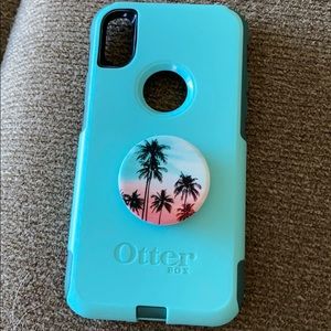 iPhone X otterbox case + popsocket